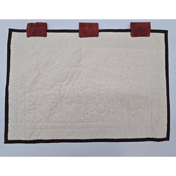 Set Of 3 Primitive Folk Art Quilted Wall Hangings With Words Dream Laugh Love & - Picture 5 of 7